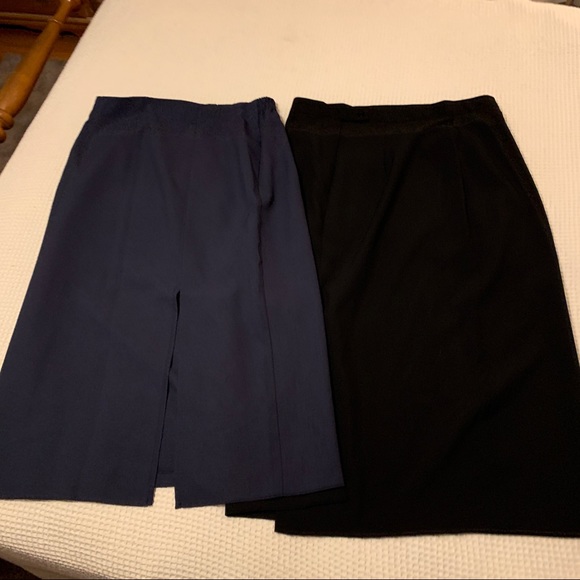 2 Pencil Skirts Black and Blue Plus Size 18 20 - Picture 1 of 2